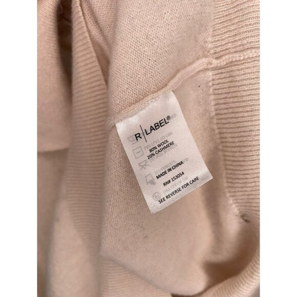 R Label Sweater Cashmere Wool Solid Ivory V Neck Collared Regular Size Small - Picture 7 of 8